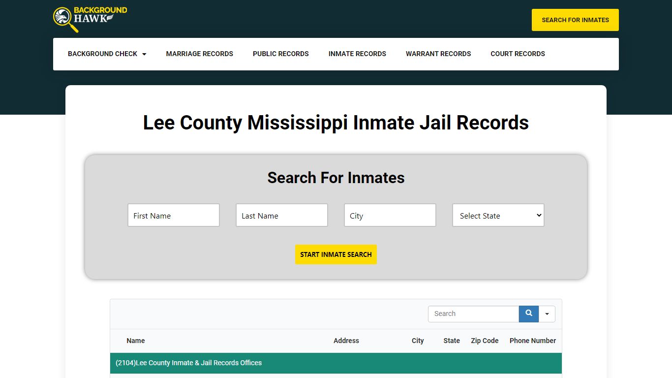 Inmate Jail Records in Lee County , Mississippi